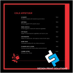 Menu Designing & Printing